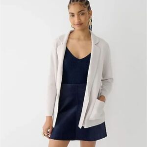 J. Crew Eloise open front cotton merino wool sweater blazer, heather dove size S